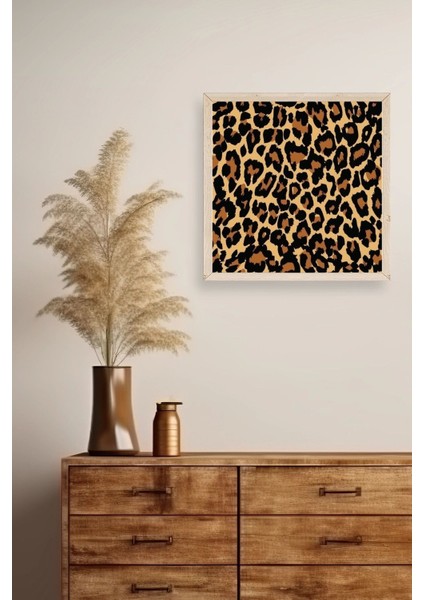 Leopar Deseni Ahşap Çerçeveli Tablo fiyatları