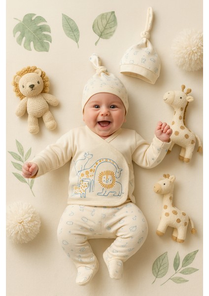 Erkek Bebek 0-3 Ay Hastane Çıkış Zıbın Seti Yenidoğan Yeni Nesil