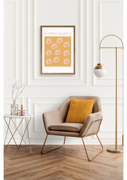 Çiçek Pazarı Ahşap Çerçeveli Tablo fiyatları