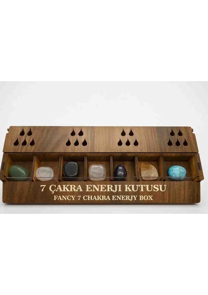 7 Çakra Enerji Kutusu, Doğal Taş Seti, Meditasyon ve Hediye Kutusu, Özel Ahşap Kutu , Tütsü Hediyeli