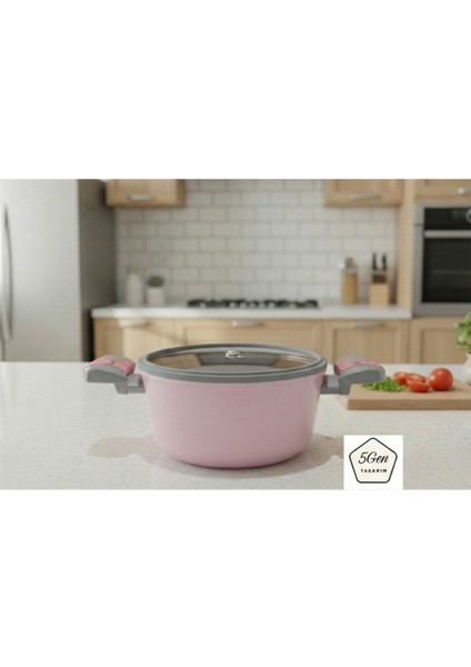 Gri Silikon Çerçeveli ve Kulplu Modern Cam Tencere Kapağı – Cam Çapı: 18-20-24-26-28 Cm, Yer Kaplamayan Düz (Flat) Tasarım