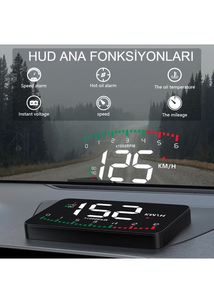Araba Hararet Motor Su Sıcaklığı Hız Göstergesi Devir - Voltaj Gösterge Ekranı Obd2 Hud fırsatları