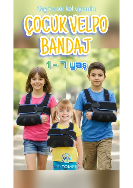 Çocuk Velpo Bandaj Çocuk Kol Kırığı,çocuk Omuz Çıkığı, Kol Burkulması Bandajı,çocuk Ortopedik Destek