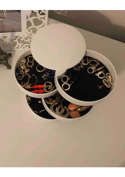 4 Katlı Dönebilen Silindir Takı ve Makyaj Organizer Kutusu fiyatları