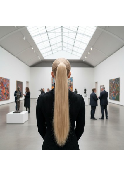 Tokalı Düz At Kuyruğu / Balköpüğü Beyaz Platin Röfleli