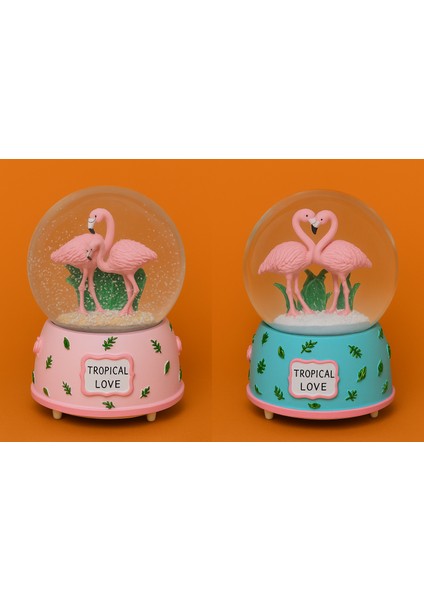 Yılbaşı Dekoratif Nostaljik Kar Küresi Ikili Set Işıklı ve Müzikli