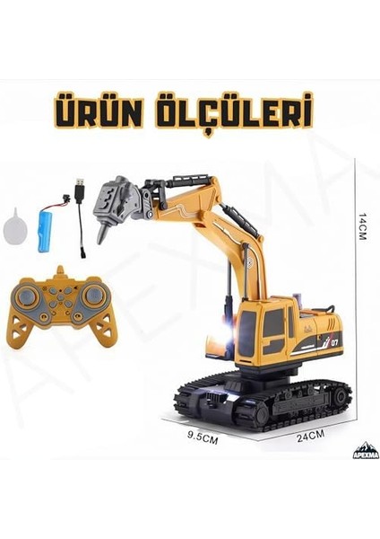 Oyuncak 2.4ghz Uzaktan Kumandalı Şarjlı Işıklı Buhar Atan Paletli Hareketli Kepçeli Rc Ekskavatör fiyatları