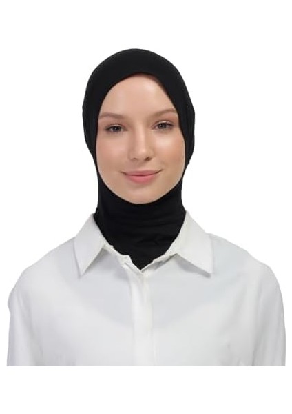Tesettür Sporcu Bone - Pratik Kaymaz Geçmeli Boyunluklu Bone