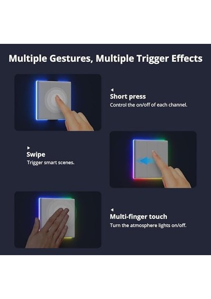 Tx Akıllı Dokunmatik Duvar Anahtarı 4 Kanallı modelleri