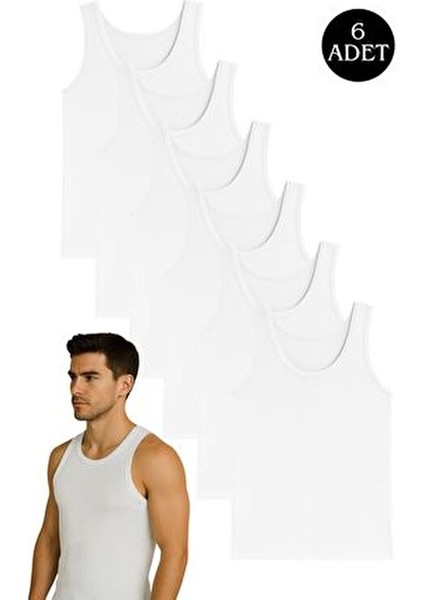 6'lı Pamuklu Penye Atlet Erkek Yaka Tipi Düşük Kalıp Rahat Kullanım indirimleri