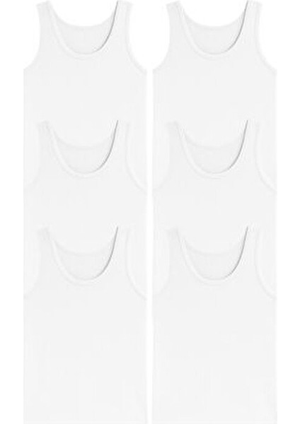 6'lı Pamuklu Penye Atlet Erkek Yaka Tipi Düşük Kalıp Rahat Kullanım