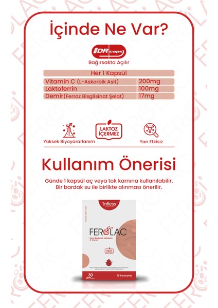 Infless Ferolac Demir Bisglisinat elat Laktoferrin Ve C Fiyat 