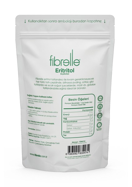 Eritritol Ketojenik Vegan 2 x 400 gr fiyatları
