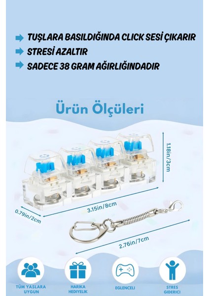Işıklı Stres Giderici Klavye Anahtarlık. fiyatları