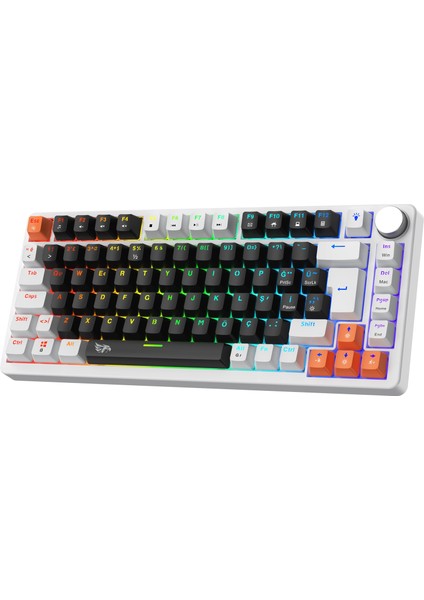 Strike Compact V2 Rainbow Kablolu TR Layout Mekanik Oyuncu Klavyesi Blue Switch Siyah