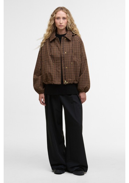Audrey Showerproof Ceket BR51 Vicuna Gingham Check modelleri