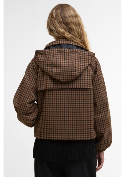 Audrey Showerproof Ceket BR51 Vicuna Gingham Check fırsatları
