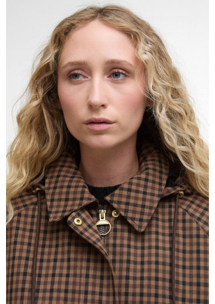 Audrey Showerproof Ceket BR51 Vicuna Gingham Check indirimleri