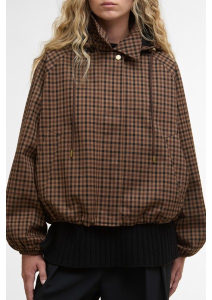 Audrey Showerproof Ceket BR51 Vicuna Gingham Check