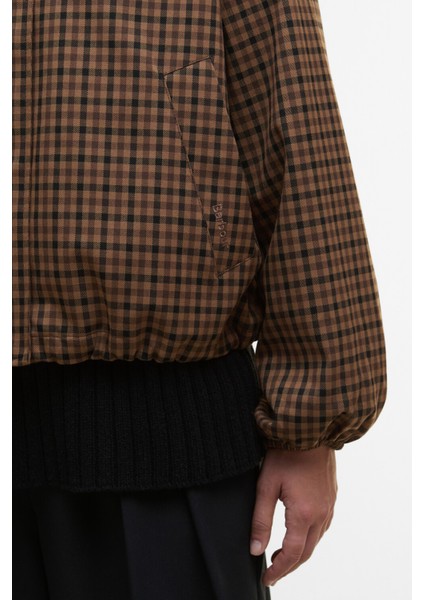 Audrey Showerproof Ceket BR51 Vicuna Gingham Check