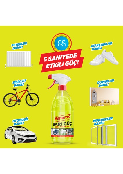 Sarı Güç Ultra Yağ Çözücü 1 Lt Sprey