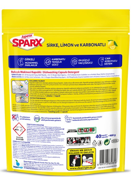 Sparx Bulaşık Makinesi Kapsülü 40'lı