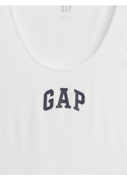 Kadın Beyaz Gap Logo Fitilli Atlet modelleri
