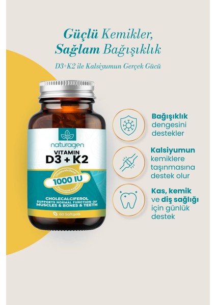 Vitamin D3 + K2 1000 Iu 2X60 Kapsül fiyatları