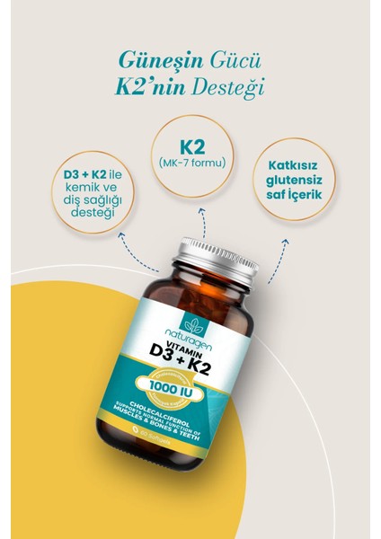 Vitamin D3 + K2 1000 Iu 2X60 Kapsül modelleri