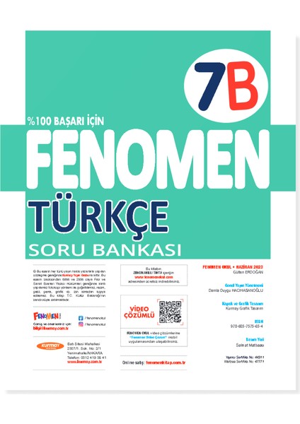 7. Sınıf Fenomen B Soru Bankası Fenomen modelleri