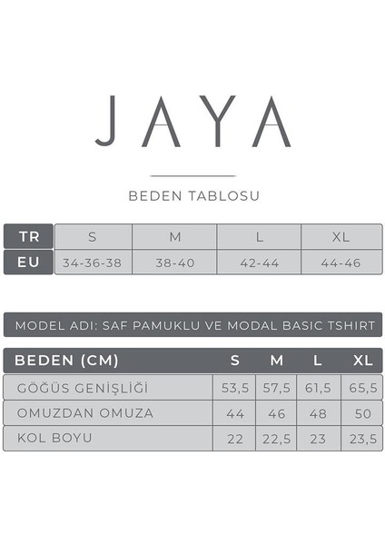 Saf Pamuklu ve Modal Basic Tişört / Beyaz