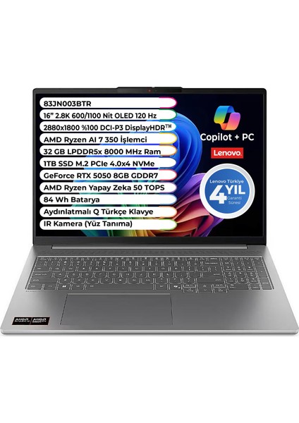 Lenovo IdeaPad Pro 5 OLED AMD Ryzen AI 7 Laptop
