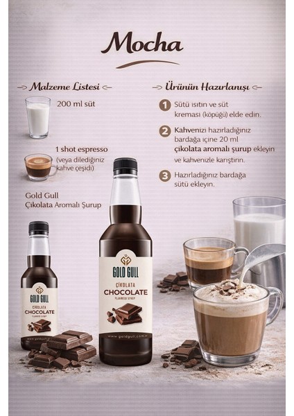 700 ml Çikolata Aromalı Meyve Şurubu Sıcak ve Soğuk İçecekler İçin Uygun fiyatları