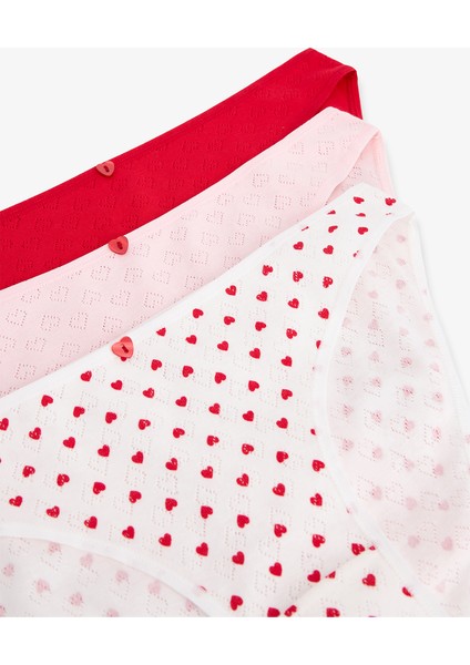 Kalp Pointel 3'lü Slip Külot