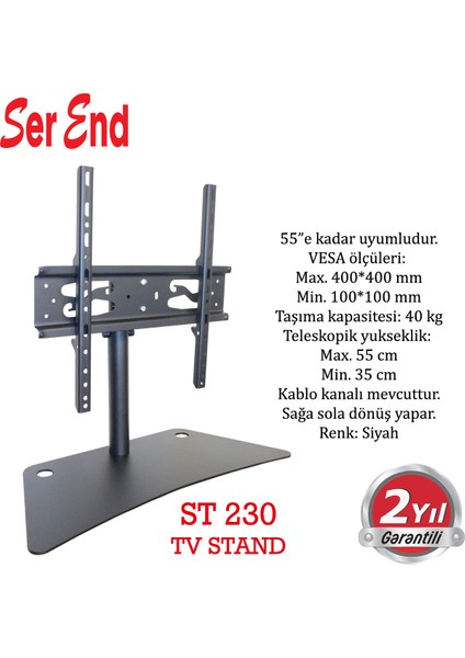 Televizyon Ayağı - Tv. Sehpa -Tv Stand - Mat Siyah modelleri