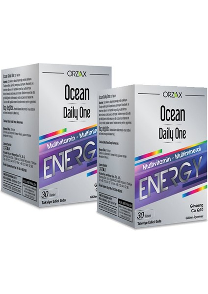Orzax Ocean Daily One Energy 1 Alana 1 Bedava 30+30 Tablet Fiyatı