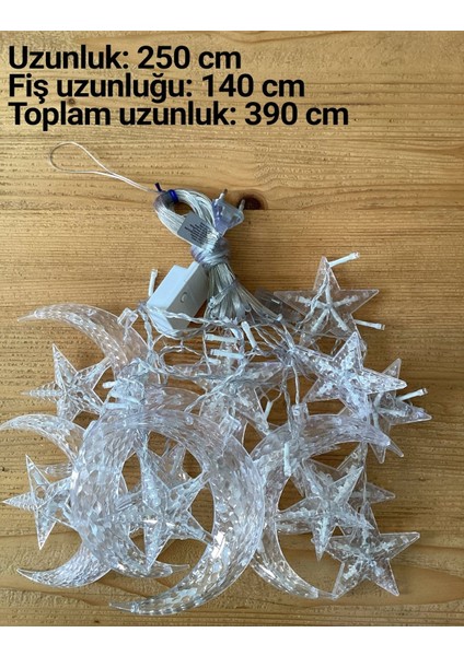 Brokoli Home Ay Yıldız Perde LED 8 Mod Ramazan LED Işık Gün Fiyatı