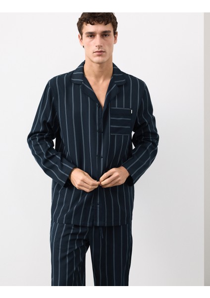Saf Lyocell Çizgili Pijama Üstü fiyatları