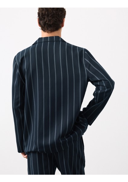 Saf Lyocell Çizgili Pijama Üstü fırsatları