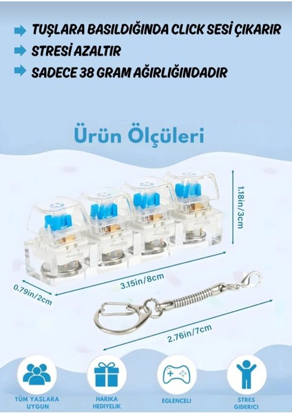 Işıklı Klavye-Stres Giderici Anahtarlık