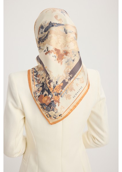 Rapsodi - Oranj - %100 Ipek Twill Eşarp - 90X90 cm modelleri