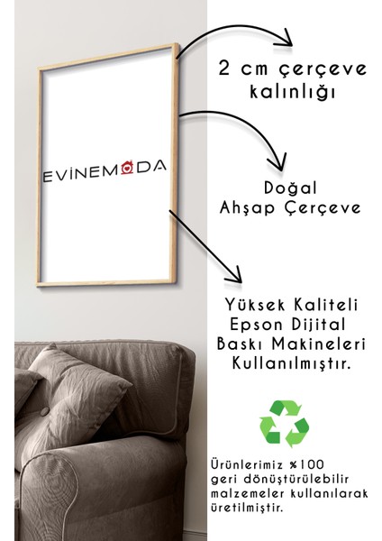 Çöl Yolu ve Develer Tek Parça Ahşap Çerçeveli Tablo indirimleri