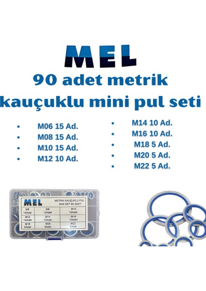 90 Parça Metrik Ölçülü Oringli Pul Seti modelleri