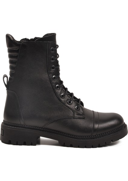 Premium 52682-1 Z Siyah Hakiki Deri Kadın Bot Postal modelleri