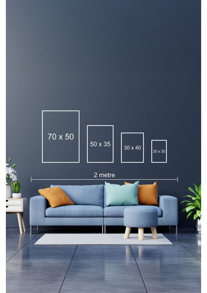 Ahsap Çerceveli Minimalist 3’lu Tablo fiyatları