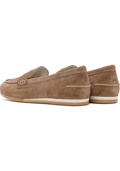 Kadın Vizon Süet Deri Loafer 26PFD370910