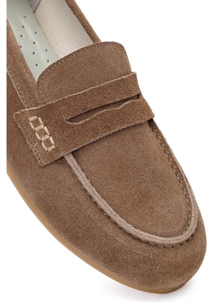 Kadın Vizon Süet Deri Loafer 26PFD370910