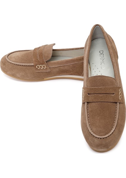 Kadın Vizon Süet Deri Loafer 26PFD370910