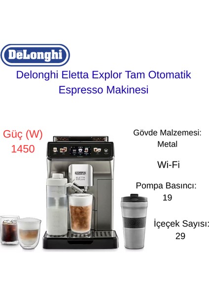 Delonghi Eletta Explor Tam Otomatik Espresso Makinesi + Xiaomi Baskül Hediye