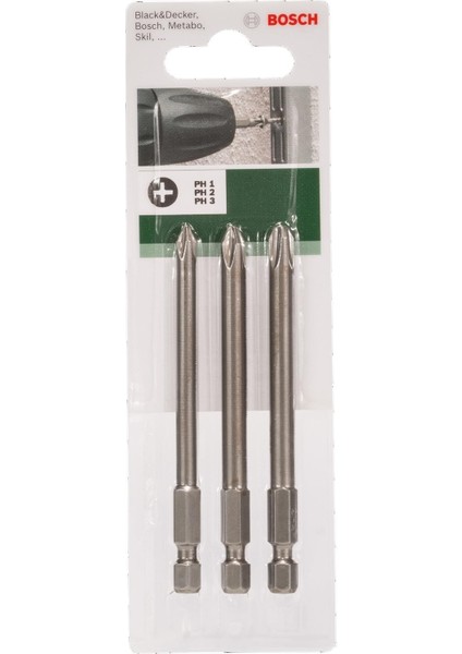 Yıldız Vidalama Ucu Seti 3'lü PH1/2/3X89MM, Dayanıklı ve Kullanışlı fiyatları